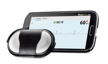 Imagen: El Monitor cardíaco para ECG AliveCor (Fotografía cortesía de AliveCor).